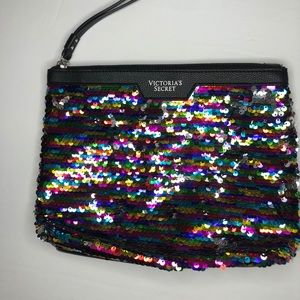 Victoria Secret Rainbow Sequin Makeup Bag